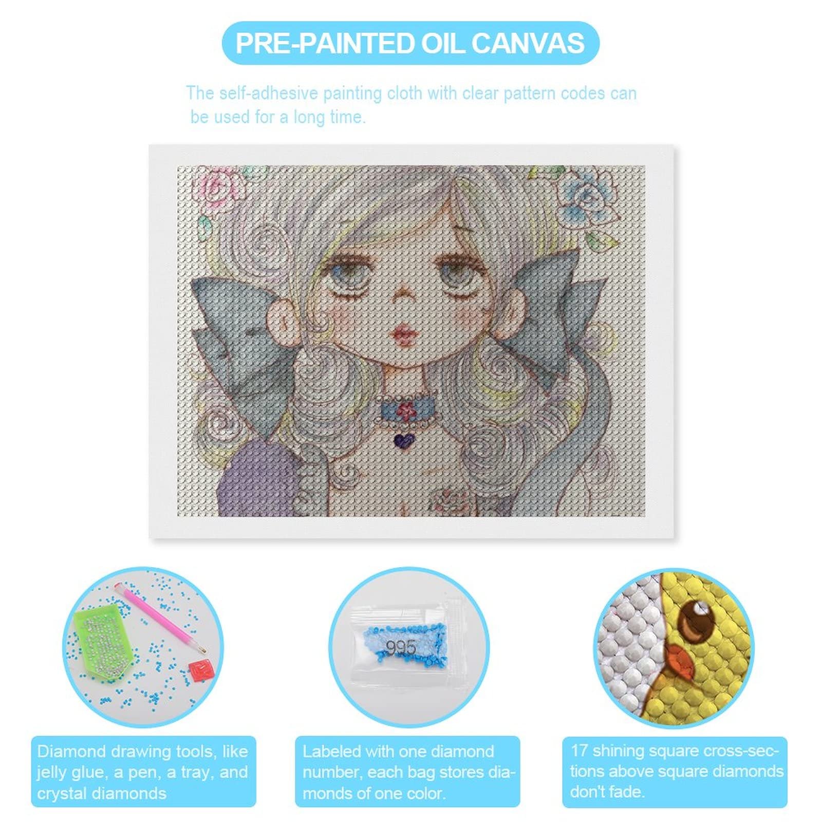 Amazon | 水森亜土 挿し絵 (6) アニメ 5D ダイヤモンドアート ビーズ